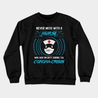 Corona Nurse in Turquoise Crewneck Sweatshirt